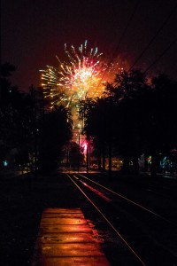 Fireworks in the rain in my neighborhood last night